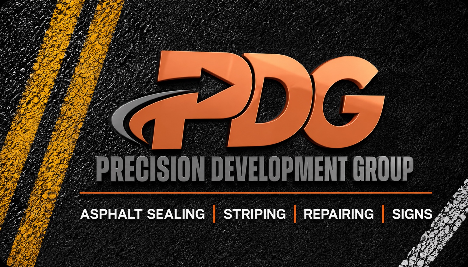 Precision Development Group asphalt maintenance, striping, repairing, signs